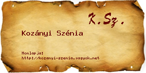 Kozányi Szénia névjegykártya